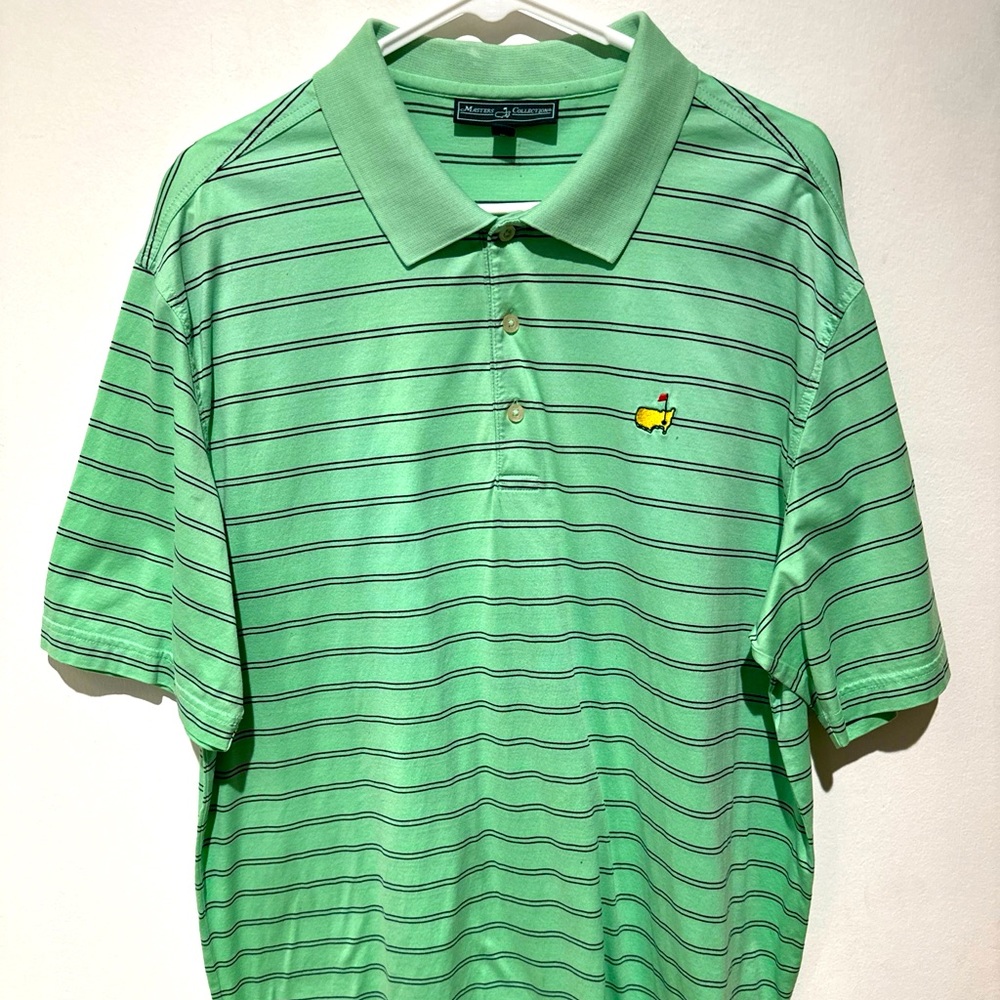 SOLD Masters Collection Mint Striped Golf Polo